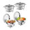 Ensemble de 4 chauffe-plats Chafing, ensemble de 4 chauffe-plats ronds en acier inoxydable avec chauffe-eau, couvercle, cadre, support à carburant pour la restauration, les fêtes, les événements, les mariages, le camping et le dîner
