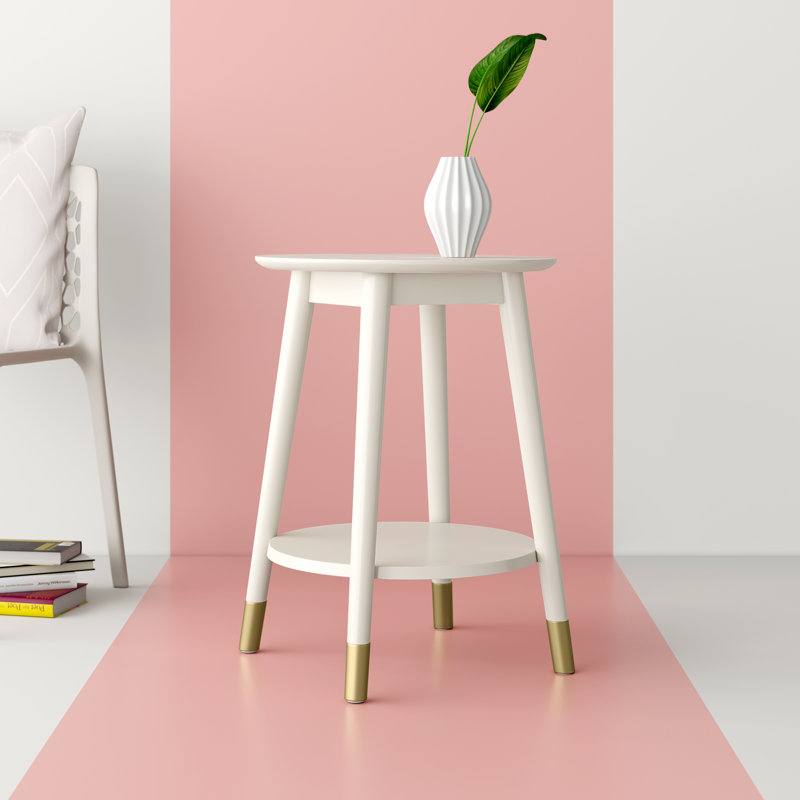 Decebal End Table, White