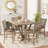 5Pcs Set Counter Table Set,Square Counter Table Solid Wood Modern Farmhouse Rustic Look Distressed Look