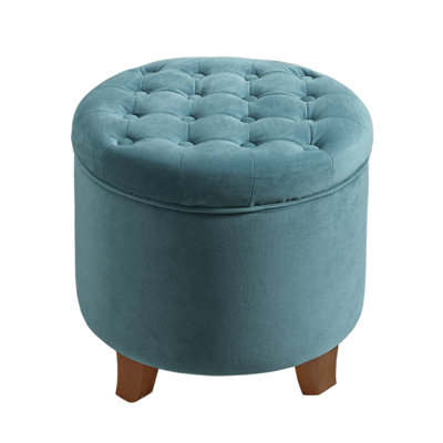 Pittston Cambridge Tufted Round Storage Ottoman