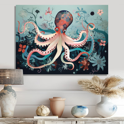 Pieuvre profonde mer rétro - pieuvre / calmar