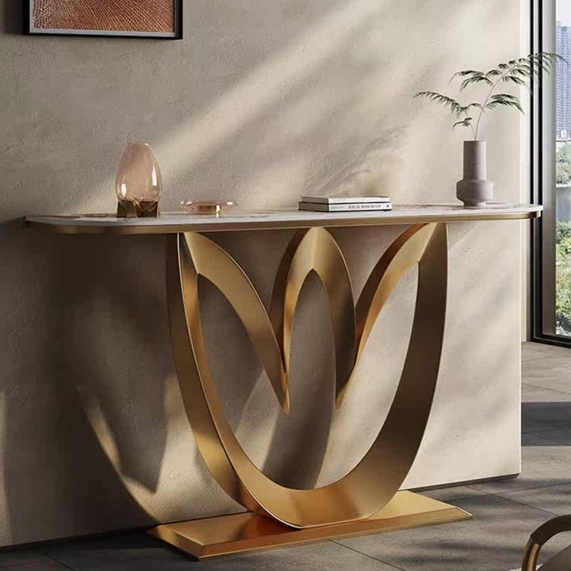 Console de style italien en pierre frittée., H 33,4 po x l 59 po x P 13,7 po