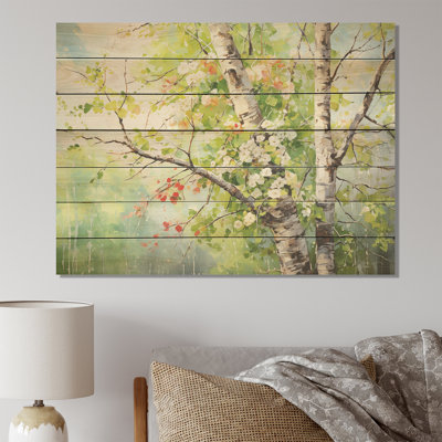 Green Tree American Basswood Spring Blooms I - Arbre sur bois