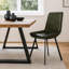 Ensemble de 2 chaises de salle à manger Isha avec cuir de chèvre riche et fer noir-106710955