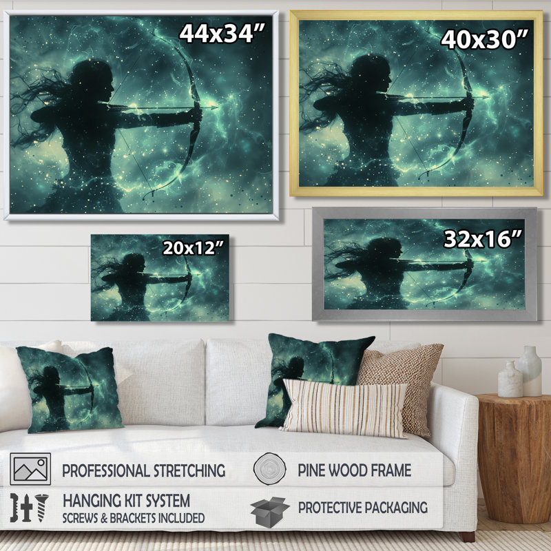 Sagittaire Archer Astrology Cosmic Journey - Astronomie Sagittaire, art mural, H 34 po x l 44 po x P 1,5 po