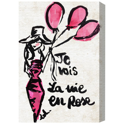 La vie en rose, peinture sur toile tendue