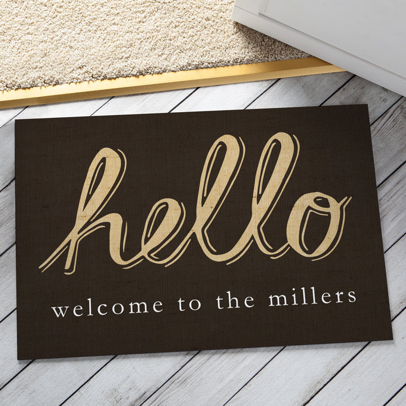 Paillasson d'extérieur 27 po x 18 po Kyser Hello, Moka