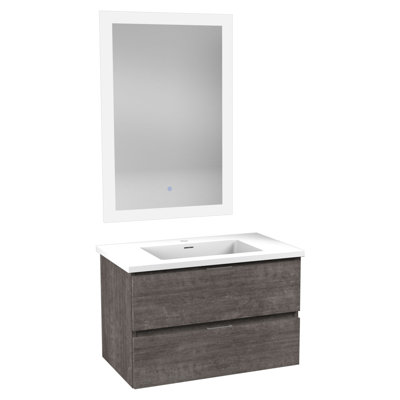 Conques 30'' Single Bathroom Vanity with Marble Top
