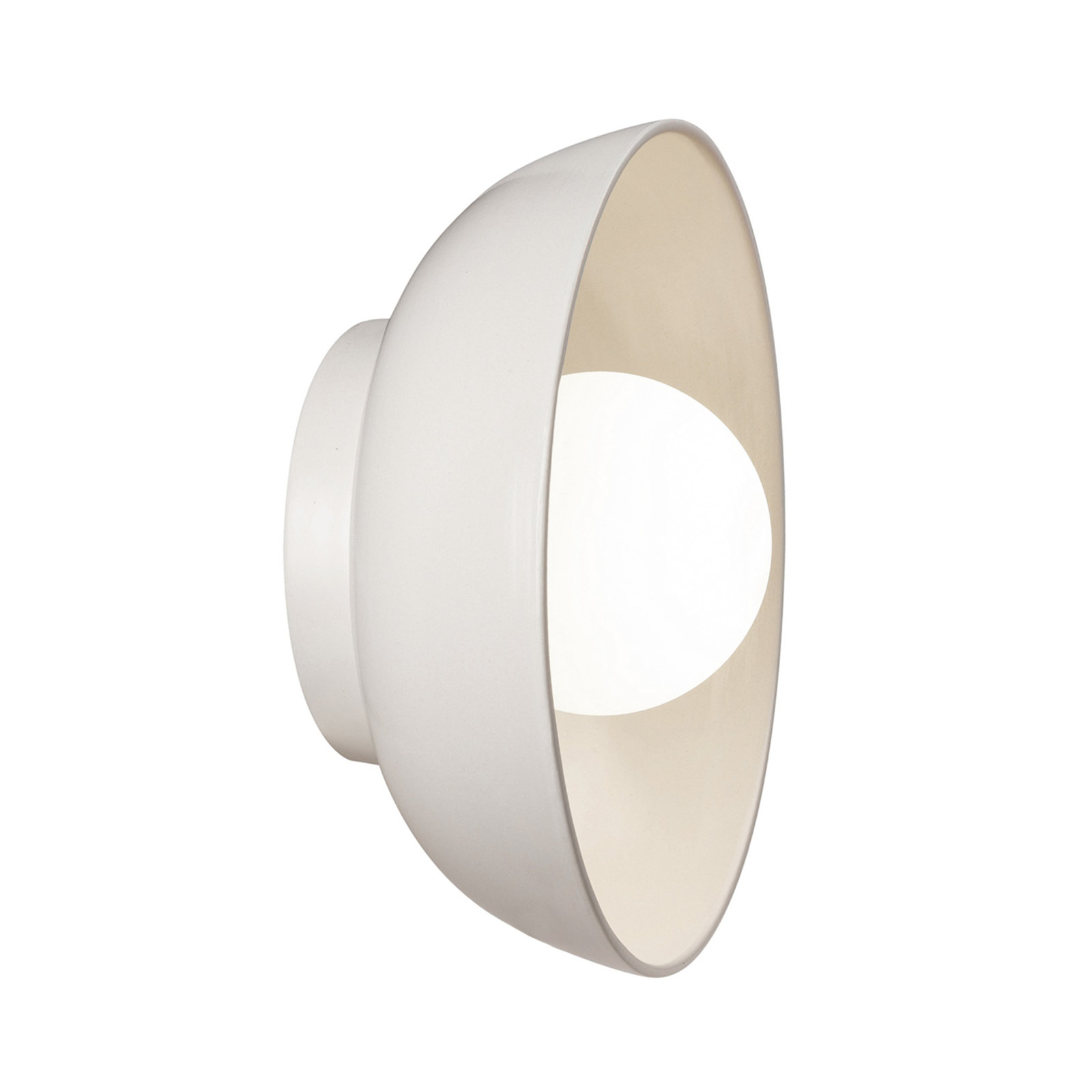 Rana Single Light Ceramic Dimmable Flush Mounted Sconce, Matte White