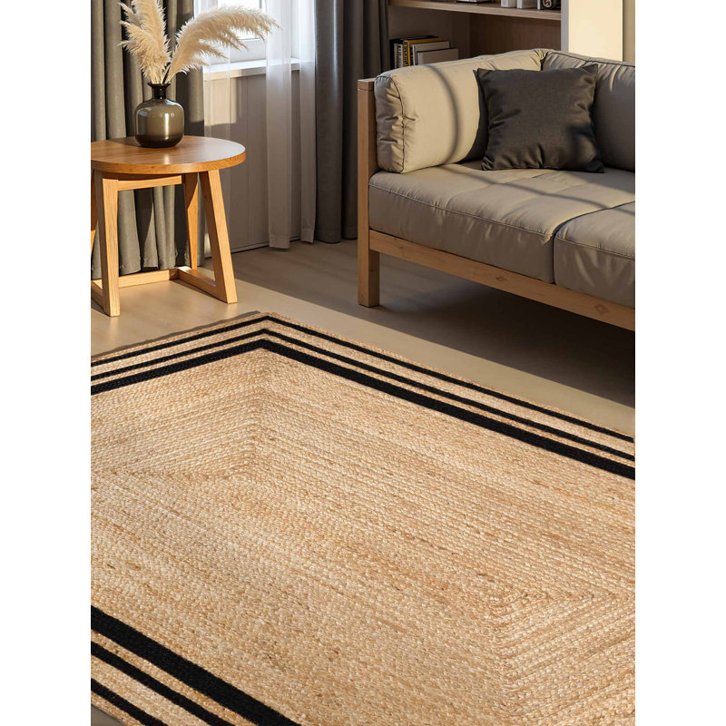 Hanse Home Jute Rug Jutta Robust & Durable, Natural Rug with Border for Living room, Bedroom, Dining room, Bedroom, Hallway