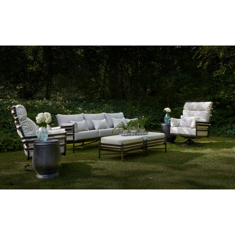 Lancaster Outdoor Ottoman, Canvas Heather Beige Sunbrella® Canvas
