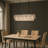 5-light 39'' Matte Black Rectangle Elegant Ribbed Glass Chandelier Vintage Art Glass Pendant Light For Dining Room Ktichen Island