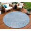 Tapis d'intérieur rond lavable abstrait bleu marine et bleu ciel HomeRoots 8 pi