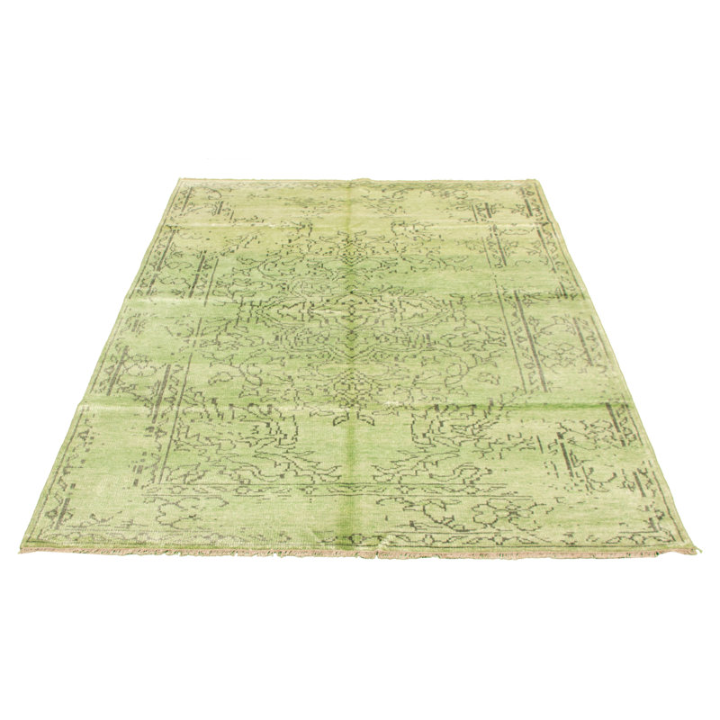 Tapis à la main one-of-kind-noué la 2010 de couleur vert surteintes 7 pi 4 po x 10 pi surface de viscose Antigua