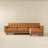 Allison Right-Facing Tan Leather Sectional Sofa