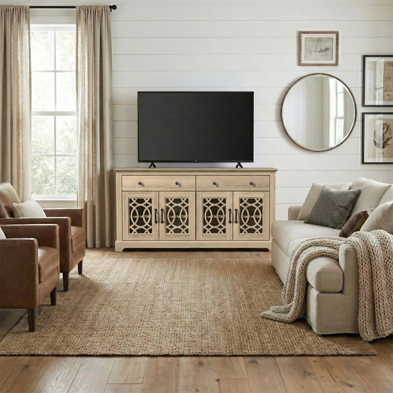 Allivia 58.7" Wide 4 Drawer Sideboard, Oslo Oak