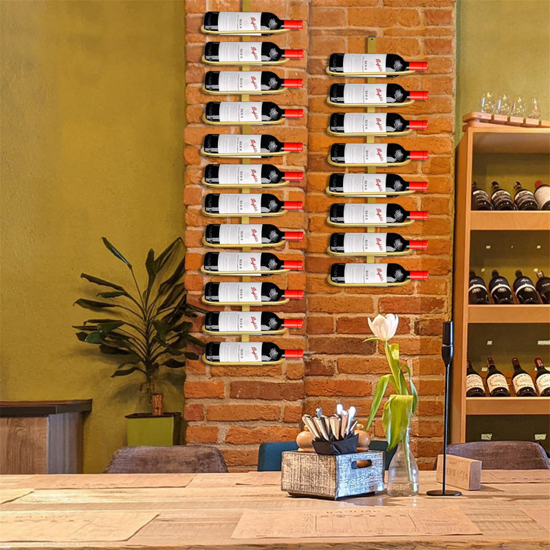 Open Shelving Wine Bottle Rack Brown