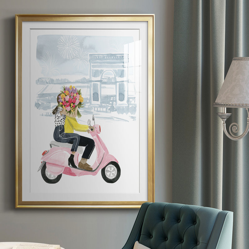 " Paris In Love I ", Gold, 42.5" H x 30.5" W x 1" D