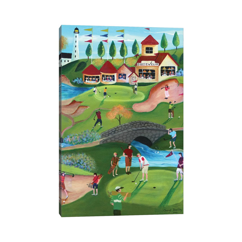 Country Golf Club by Cheryl Bartley - Painting on Canvas, Wrapped Canvas, 66.04cm H x 45.72cm W x 3.81cm D