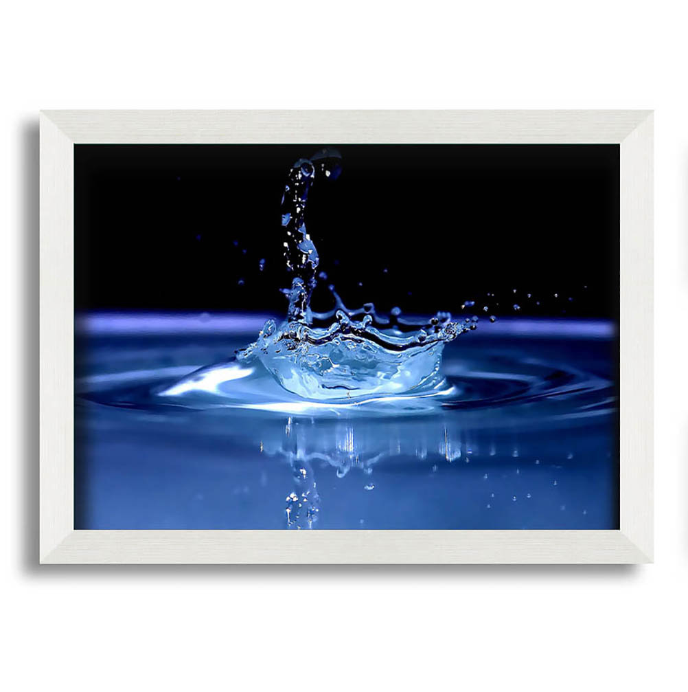 Water Splash Delight Blau Gerahmter Druck Wandkunst