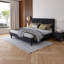 Base de lit tapissier pleine grandeur avec tête de lit ajustable - Velours doux, capacité de 800 lb, sans bruit, pieds de 12 po de hauteur, noir-826572372