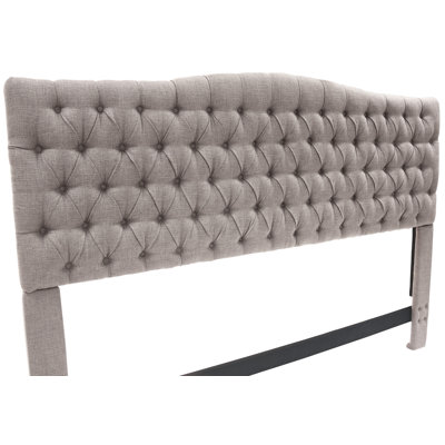 Elle Decor Celeste Tufted Upholstered Padded Headboard with Contemporary Button Tufting, Soft Linen-Textured Fabric