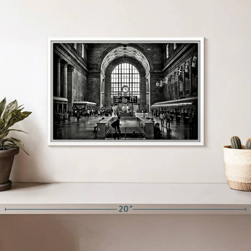 Toronto Union Station 15h23, Cadre flottant blanc, 13 po x 9 po