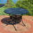 Round Cast Aluminum Patio Dining Table with Umbrella Hole