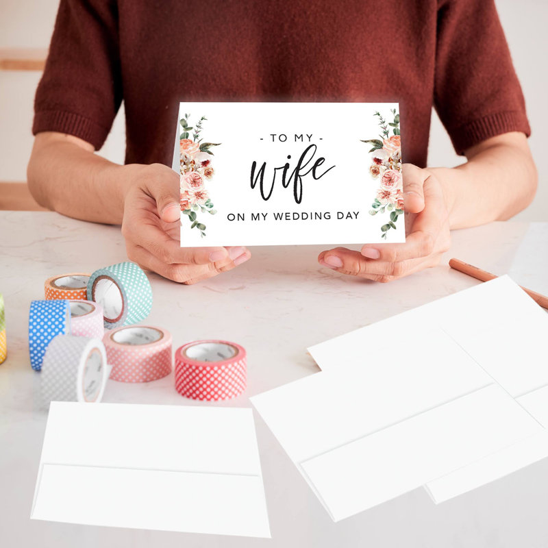 Carte de mariage floral nu