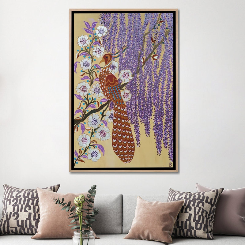 «Majstic Bird», reproduction d'art sur toile encadrée, 60" x 40", Framed Canvas, Beige
