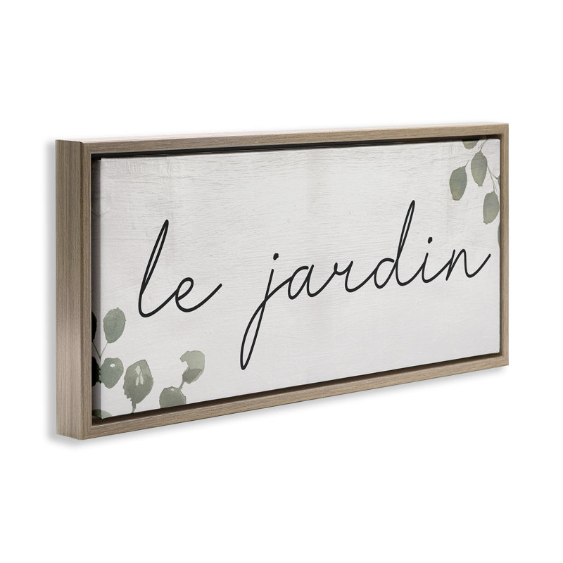 "Le Jardin Garden", art mural sur toile flottante par Daphne Polselli, H 11 po x l 25 po, Cadre flottant orme Montalcino
