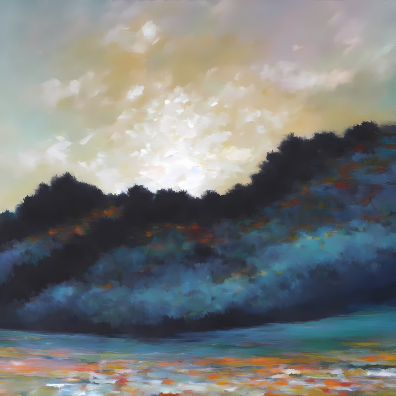 Moonlight Reflections, 24" H x 24" W