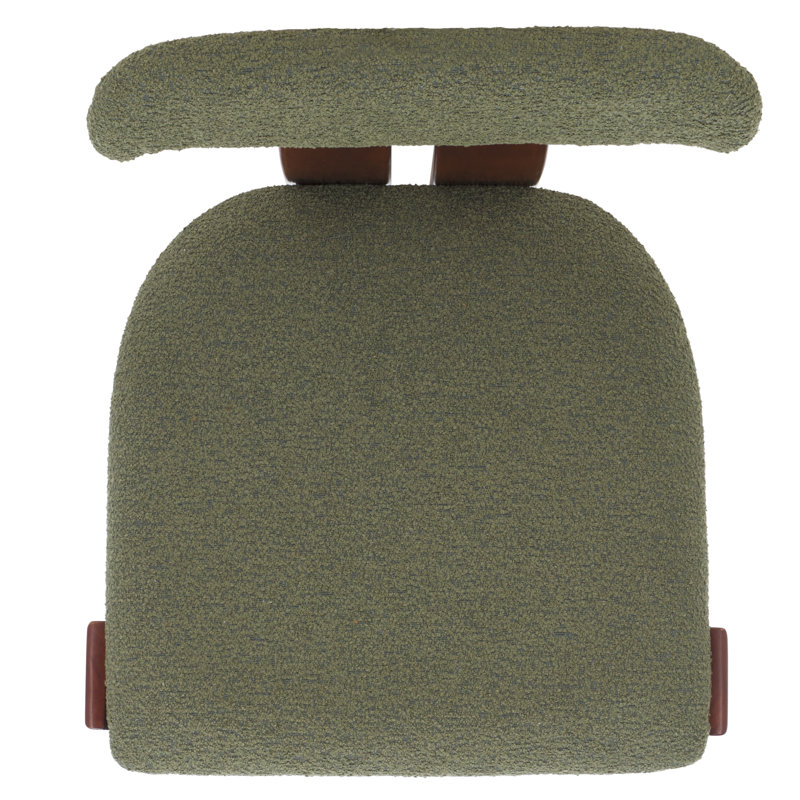 Cayde Boucle Dining Chair, Sage, Walnut