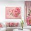 Peony Flowers in Vase on Pink - reproduction de photo sur toile tendue-19241612