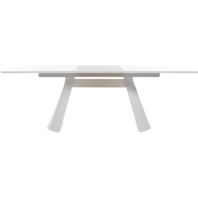 Lilyanna Extendable Glass Top Metal Base Dining Table
