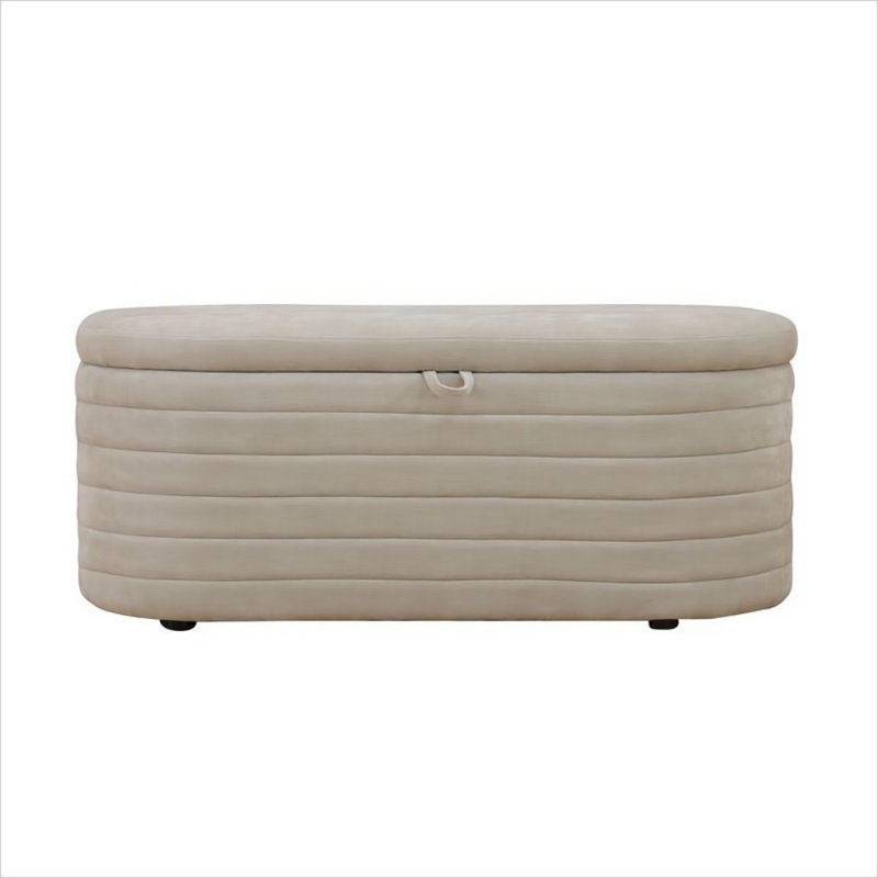 Repose-pieds de salon rembourré, Beige Linen