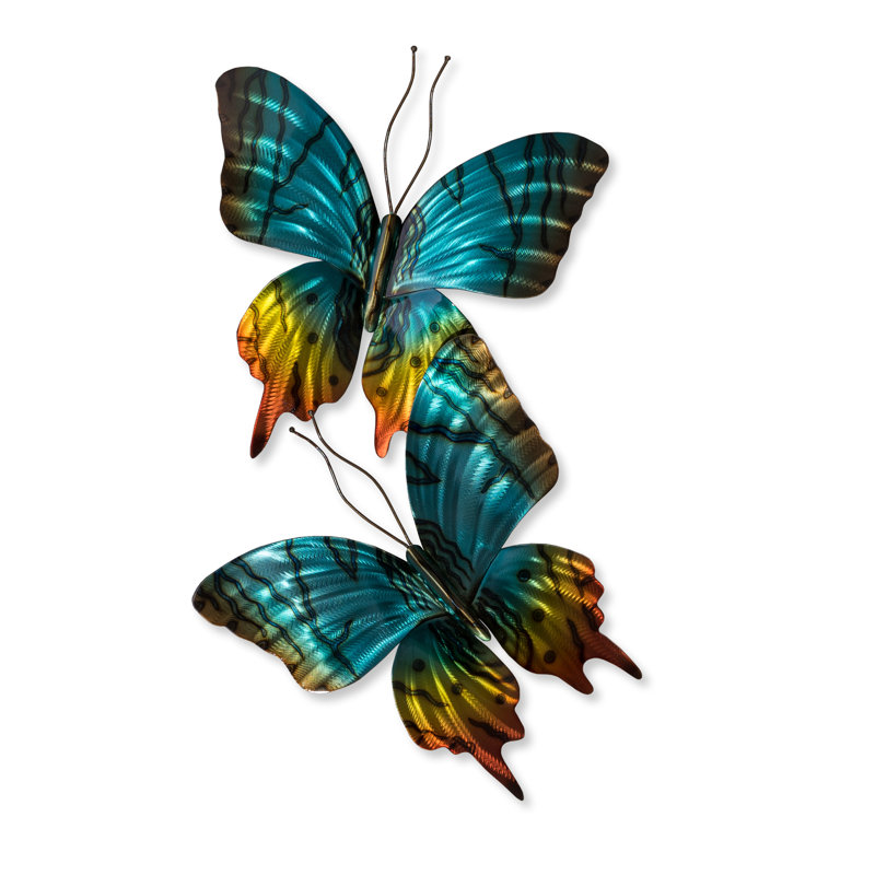 The Butterflies Handmade Farmhouse Landscape & Nature Wall Decor on Metal
