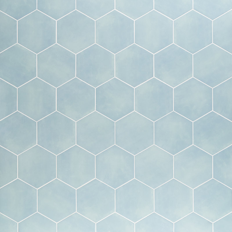 Carreau de mur et de plancher en porcelaine hexagonale 8 po GeoHex (9,03 pieds carrés / caisse), Turquoise