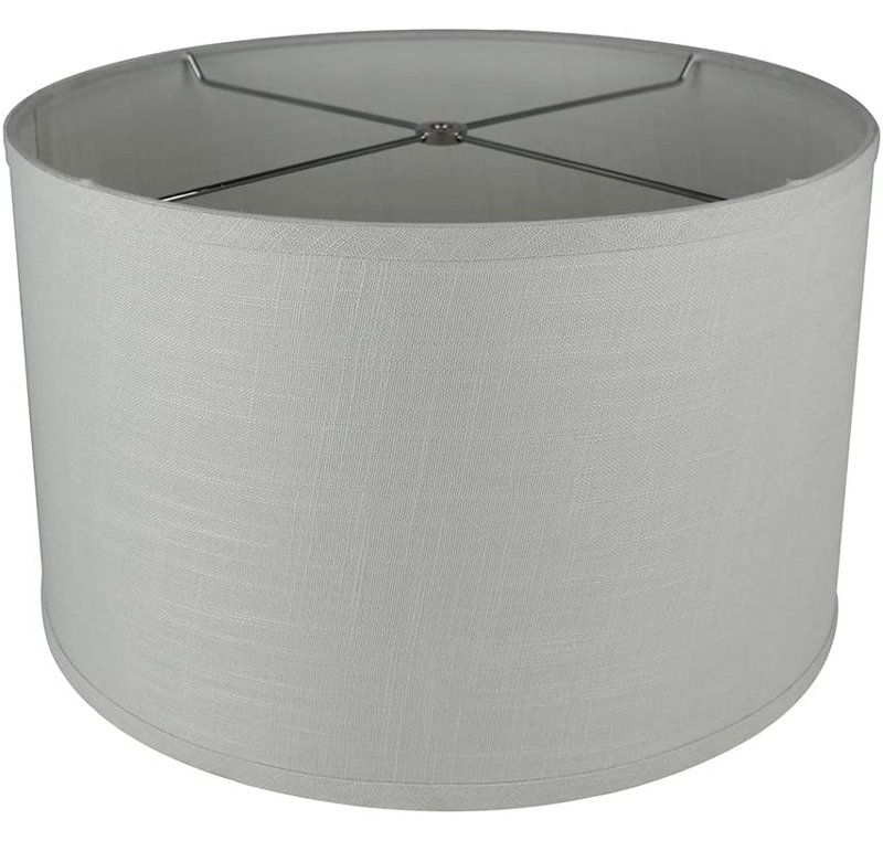 Abat-jour tambour en lin classique 16 po, Gris