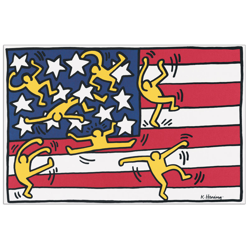 Haring - No Frame Print on Wood