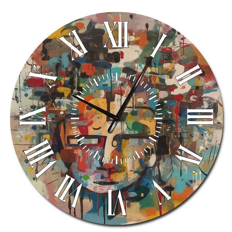 Abstract Face II - horloge murale, Surdimensionné