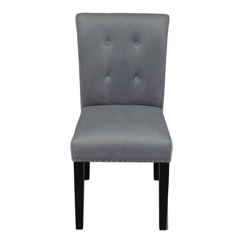 47cm H Velvet Upholstered Accent in Light Grey