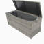 Boîte de rangement extérieure, boîtes de terrasse de patio en osier 113 gallons avec couvercle, rangement de coussins pour jouets d'enfants, oreillers, serviette en osier gris