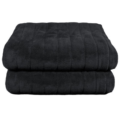 Russell Hobbs Rhht1004bla Heated Throw W/microfleece In Black