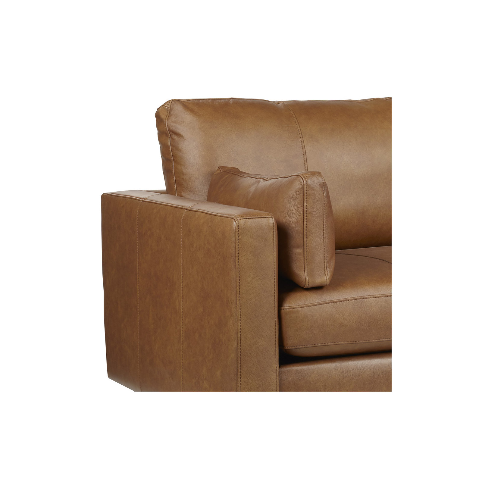 Viveros 81" Leather Sofa, Brown Genuine Leather, Espresso