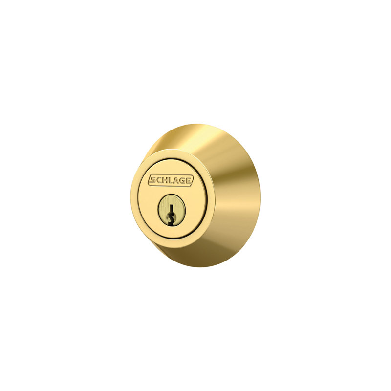 J Series Single Cylinder Deadbolt with Rosette, Bright Brass, Yes