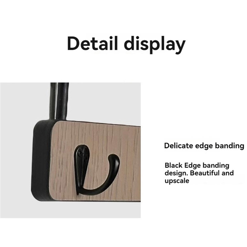 Solid Wood Over-The-Door Hook Rack