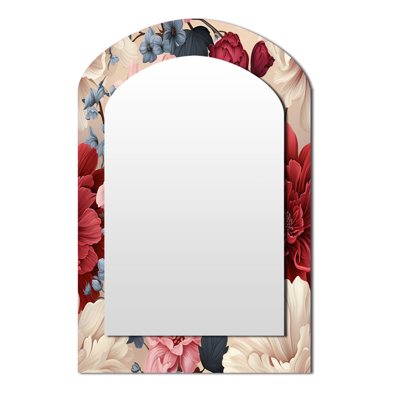 Motif botanique de pivoines rose foncé Renaissance, 43 po x 33 po