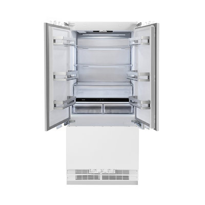 ZLINE 36 po 19,6 pi³ Réfrigérateur à congélateur inférieur avec distributeur d'eau et machine à glaçons à porte française