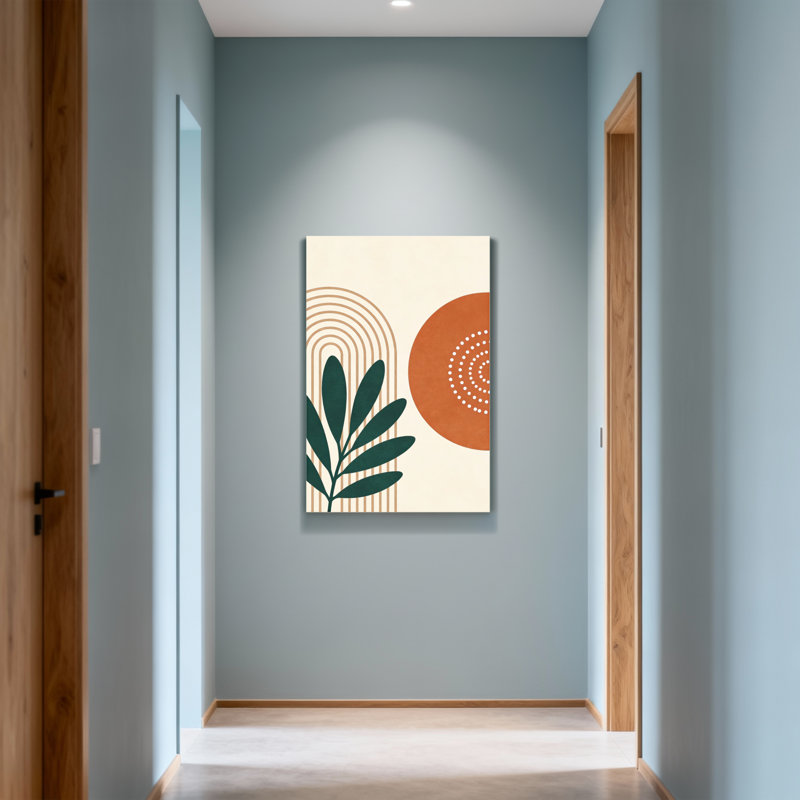 Abstract Abstract Leaf And Circle Pattern Print